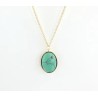 Collier avec pendentif Pierre Ovale Turquoise