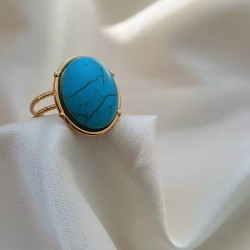 Bague en Pierre Ovale Turquoise